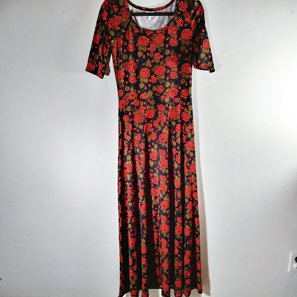 Lularoe ana dress with floral pattern size m fall